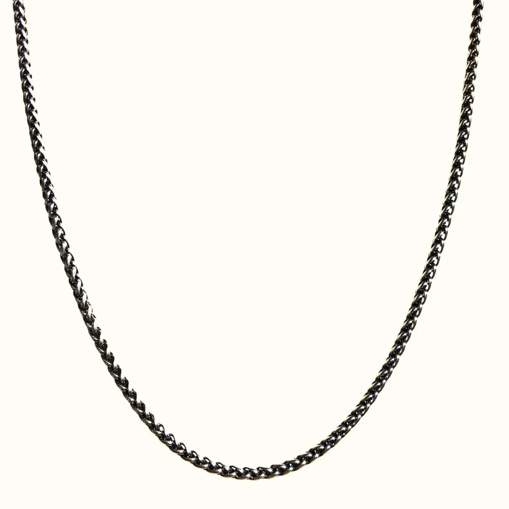 Bundle of 2 Mens Solid Sterling Silver Chopin Chain 55mm abel232